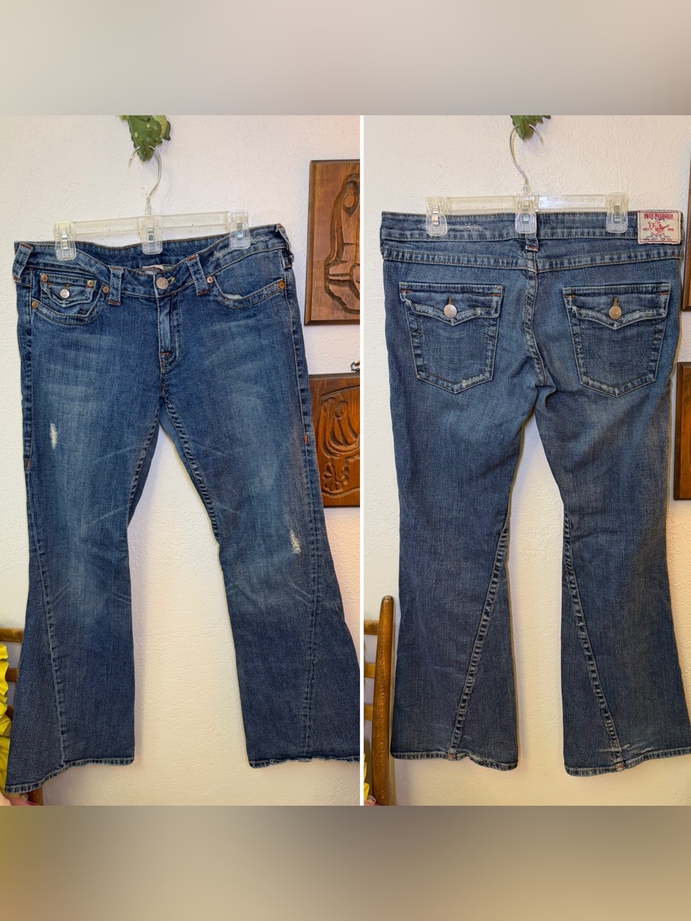 True Religion Jeans Y2K Low Rise Joey Twisted Leg Seam Flap Pocket Women’s 32x32